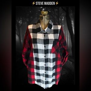 ⚡️STEVE MADDEN⚡️Buffalo Plaid Oversized Flannel Shirt